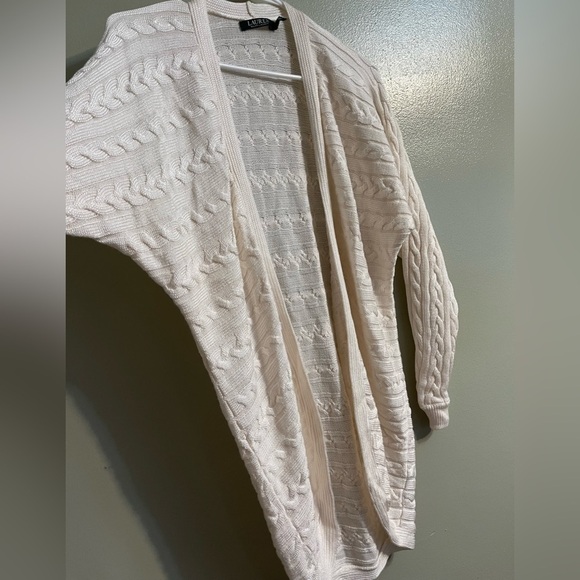 Lauren Ralph Lauren Womens Ivory Open Cardigan Knit size S/M - Picture 5 of 13